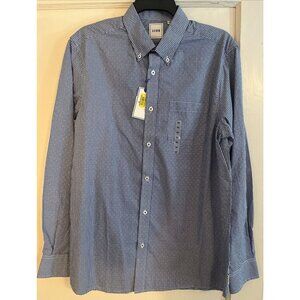 ROWM Mens Long Sleeve Button Down Shirt Size M NWT Blue White 100% Cotton